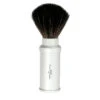 Edwin Jagger Silver Travel Shaving Brush (Black Synthetic)