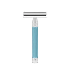 Edwin Jagger 3ONE6 Stainless Steel Anodised Light Blue DE Safety Razor