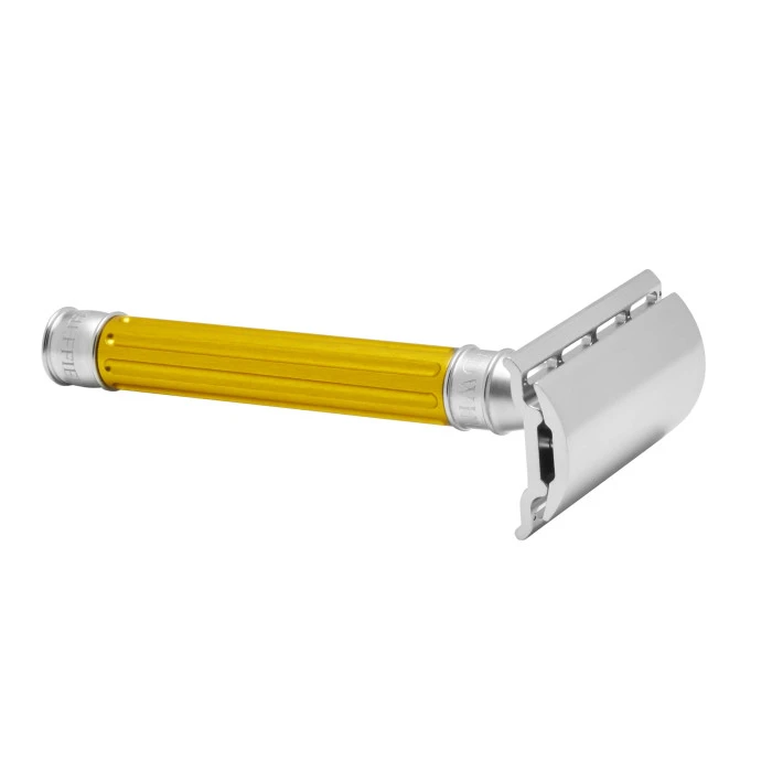 Edwin Jagger 3ONE6 Stainless Steel Anodised Yellow DE Safety Razor 2 Edwin Jagger 3ONE6 Stainless Steel Anodised Yellow DE Safety Razor - Image 2