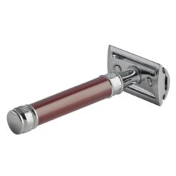 Edwin Jagger DE812 Burgundy DE Safety Razor (Closed Comb) -Pure Living Deals Store de812bl slant side back right