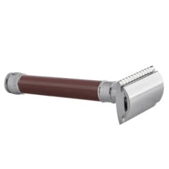 Edwin Jagger DE812 Burgundy DE Safety Razor (Closed Comb) -Pure Living Deals Store de812bl slant side front right