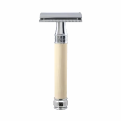Edwin Jagger DE87 Imitation Ivory Rubber Coated DE Safety Razor (Closed Comb)