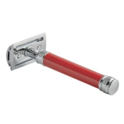 Edwin Jagger DE81 Long Red DE Safety Razor (Closed Comb) -Pure Living Deals Store del81bl slant side back left