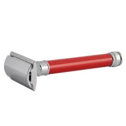 Edwin Jagger DE81 Long Red DE Safety Razor (Closed Comb) -Pure Living Deals Store del81bl slant side front left