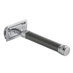 Edwin Jagger DE85 Long Grey DE Safety Razor (Closed Comb) -Pure Living Deals Store del85bl slant side back left