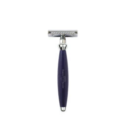 Edwin Jagger Bulbous Blue DE Safety Razor + Free Feather Blades