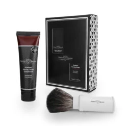 Edwin Jagger White Travel Shaving Brush Gift Set (Sandalwood)