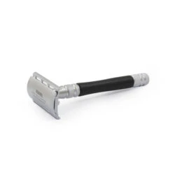 Feather WS-D2S Wood Handle Stainless Steel DE Razor & Stand
