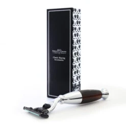 Edwin Jagger Imitation Horn & Chrome Mach 3 Razor -Pure Living Deals Store r362cr with packaging