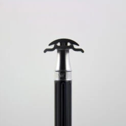 Edwin Jagger 3ONE6 Stainless Steel Anodised Black DE Safety Razor -Pure Living Deals Store ss close up head mugshot bk