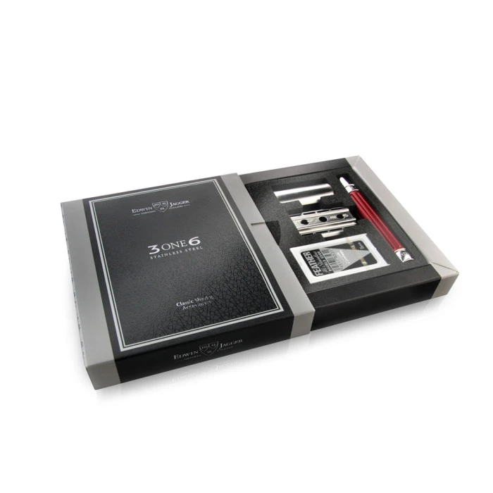 Edwin Jagger 3ONE6 Stainless Steel Anodised Red DE Safety Razor 3 Edwin Jagger 3ONE6 Stainless Steel Anodised Red DE Safety Razor - Image 3