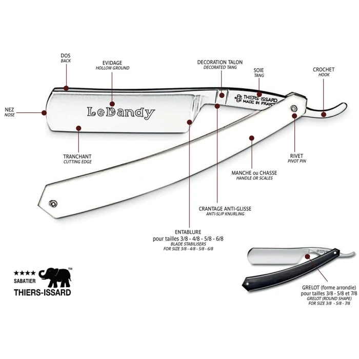 Thiers Issard Luxury Singing Hollowed 'Spartacus' Ebony 7/8 Straight Razor 2 Thiers Issard Luxury Singing Hollowed 'Spartacus' Ebony 7/8 Straight Razor - Image 2